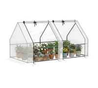 Outsunny Mini-serre tunnel 180 x 90 x 90 cm Toit pointu Acier PE 140 g/m² Anti-UV Blanc