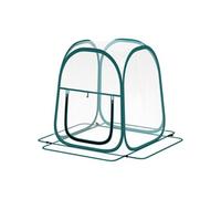 Mini serre de jardin pop up avec sac de transport - porte zippée enroulable - dim. 70 x 70 x 80 cm - PVC transparent vert