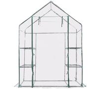 Mini Serre de Jardin Serre à Potager Tente pour Plantes en PVC Cadre en Fer 3 étages Transparent 143 x 73 x 195 cm 20_0007352