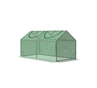 Outsunny Serre de jardin Mini 120 x 60 x 60 cm, 2 fenêtres zippées, cadre acier, vert foncé