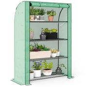 Mini serre de jardin à 4 étages - Outsunny - bâche PE renforcée serre portable porte enroulable et étagères 120 x 50 x 170 cm vert