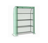 Outsunny Serre de jardin PE 4 étagères, bâche 135 g/m², porte zippée, 120x50x170 cm Vert