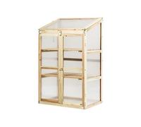 mini serre de jardin giantex vitrages transparents 60 x 45 x 100 cm en polycarbonate avec 3 étagères pour jardin/balcon/porche