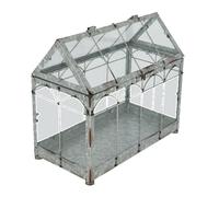 Mini serre décorative en verre - Argenté - L 36,1 x H 37,7 cm