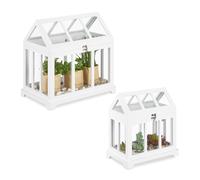 Mini serre interieur 2 pièces MDF mini serre décorative terrarium intérieur