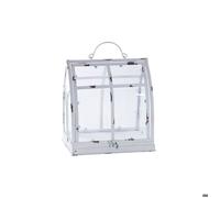Mini serre métal blanc vieilli 29 cm