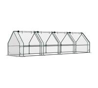 Mini Serre tunnel de Jardin - Outsunny - 4 fenêtres avec Zip enroulables - Acier PE 140 g/m² Anti-UV - 360x90x90cm - Transparent