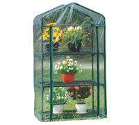 Mini Serre Verte >it avec 3 étagères - 69 x 49 x 124 cm - Serre de Balcon en PVC Pliable - pour Herbes aromatiques et Fleurs - Couverture Transparente avec Double Fermeture éclair