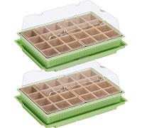 Mini Serre WELLGRO pour 24 Plantes - Environ 27x19x10 cm (LxlxH) par Serre intérieure, Vert/Transparent, Plastique/Cellulose