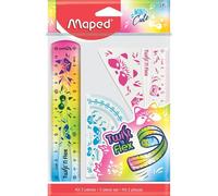 Mini Set De Traçage - Règle 15 Cm - Equerre - Rapporteur - Plastique Incassable - Maped