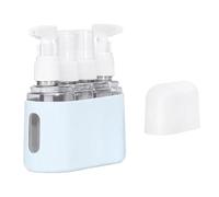 Mini Shampoo Dispenser Portable Travel Bottle Set, 4 in 1 Travel Dispenser Bottle, Mini Dispensers Portable Travels Set, for Liquid, Lotion, Shower Gel, Reusable (Blue,4in1)