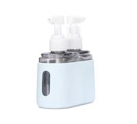 Mini Shampoo Dispenser Portable Travel Bottle Set, 4 in 1 Travel Dispenser Bottle, Mini Dispensers Portable Travels Set, for Liquid, Lotion, Shower Gel, Reusable (Blue,2in1)