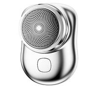 Mini-shave Portable Electric Shaver, 6.5×4.5cm Electric Razor for Men, Pocket Size Mini Shaver, Type-c Rechargeable/Travel Essentials/Washable (Silver)