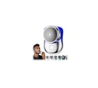 Mini Shave Portable Electric Shaver, Electric Razor for Men, Waterproof, Fast Charging Long Battery Life Double-Ring Magnetic Cutter (Blue)
