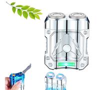 Mini Shaver, Compact Electric Razor & Charging Lighter Combo, Precision Trimmer and Built-in Lighter, Portable, Suitable for Business Trips And Travel (White)