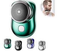 Mini Shaver Portable Electric Shaver, Pocket Portable Electric Shave, Usb Mini Shaver Electric Razor for Men, Portable Pocket Size Washable Electric Razor Wet and Dry, Type C Charge (Green)