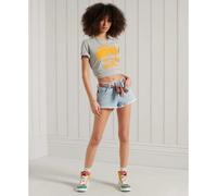 Superdry Lace Hot Short, Lighter Indigo Vintage, 24W régulier Femme