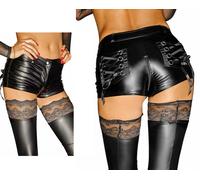 Tenues Femme Clubwear Short avec Laçage Selfish F138 - NOIR HANDMADE
