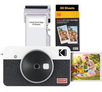Mini Shot 2 Retro 4Pass 2-In-1 Appareil Photo Instantané Et Imprimante Photo Portable (5,3X8,6Cm)+Paquet Avec 38 Feuilles,Blanc
