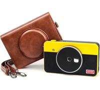 Mini Shot 2 Retro étui,Housse de Protection en Cuir PU pour C210R Mini Shot 2 Retro 2-en-1 Appareil Photo/Imprimante Instantanée Portable avec Bandoulière(Q1223)