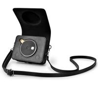 Mini Shot 3 Retro Case, Étui de Protection en Cuir PU pour la version précédente de l'Appareil Photo Kodak Mini Shot 3 Retro C300R 2-en-1 avec Lanière - Noir (Appareil Photo non inclus)