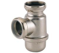 Siphon - VALENTIN - 00 150300 008 00 - Laiton nickelé mat - Diamètre sortie 32 mm - Culot court étanche