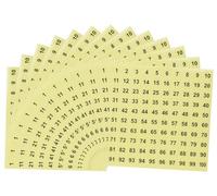 Mini Skater Lot de 25 feuilles de 1 à 100 autocollants ronds en vinyle pour inventaire - Pour organiser une boîte de rangement, un casier, une salle de classe, un bureau, la maison (transparent, 1 cm)