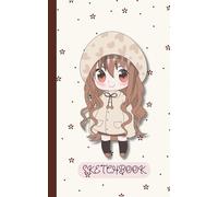 Mini Sketch Book 5x8 inch, Cute Kawaii Anime Chibi Girl, Small Sketch Pad for Kids and Teens, Travel Size: Portable Blank Notebook Journal for Sketching, Doodling, Drawing and Writing