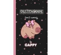 Mini Sketch Book 5x8 inch, Cute Kawaii Capybara Small Sketch Pad for Kids and Teens, Travel Size: Portable Blank Notebook Journal for Sketching, Doodling, Drawing and Writing, Coquette Black