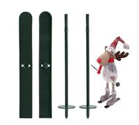 Mini ski de Noël - Skis sportifs de 30 g avec bâtons, ornement de Noël de bureau | Kit de ski à neige décoratif pour figurines gnomes - Plateau de Noël d'hiver à la maison - Présentoir festif