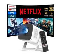 Mini Smart Vidéoprojecteur Compatible 4K, Netflix Ready Video Projecteur | Android 13 Portable Rétroprojecteur Compatible avec Netflix, Auto Keystone Courte Focale Portatif Projecteur Wi-Fi&Bluetooth