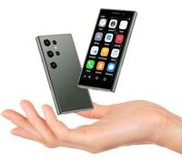 Mini smartphone pour enfants avec écran tactile HD de 3", double SIM, Android compact pour poche étudiante, 2 Go + 16 Go, identification faciale, Wi-Fi (vert champ)