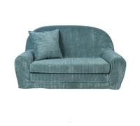 Mini Sofa Enfant Rosalia FORTIS - Convertible et Déhoussable en Velours Côtelé Turquoise - Confort et Couleur Vive