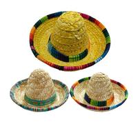 Mini Sombreros - Chapeau mexicain tressé | Bandeau à large bord pour costume d'extérieur, célébration de fête, animaux de compagnie, , chiens, accessoires d'anniversaire, décoration amusante et