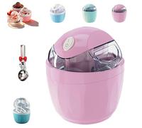 Mini-Sorbetière Compacte Pour La Maison, Appareil Individuel Pour Yaourts Glacés Et Sorbets Faits Maison, Bol Réfrigérant Pour Congélateur, Idéal Pour Des Douceurs Saines Et Personnalisées(Pink)