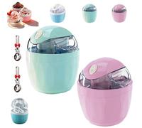 Mini-Sorbetière Compacte Pour La Maison, Appareil Individuel Pour Yaourts Glacés Et Sorbets Faits Maison, Bol Réfrigérant Pour Congélateur, Idéal Pour Des Douceurs Saines Et Personnalisées(Green+Pink)