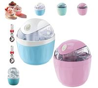 Mini-Sorbetière Compacte Pour La Maison, Appareil Individuel Pour Yaourts Glacés Et Sorbets Faits Maison, Bol Réfrigérant Pour Congélateur, Idéal Pour Des Douceurs Saines Et Personnalisées(Blue+Pink)