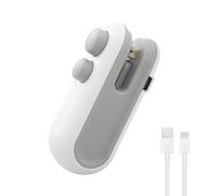 Mini soudeuse de film, avec cutter, 2 en 1, rechargeable, USB-C pour sacs en plastique, sacs à collation, sacs et sacs à copeaux (blanc)