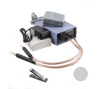 Mini soudeuse par points à batterie, stylo de soudage par points à batterie avec bande de nickel et stylo de soudage, pédale de commande, kit de soudeuse portative avec 10 vitesses