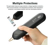 Mini soudeuse par points portative réglable à 12 vitesses, éclairage LED Portable à 9 niveaux, batterie au Lithium 18650, Kit d'outils de soudage pour bricolage Black