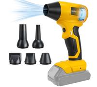 Mini souffleur à feuilles compatible avec batterie Dewalt 20 V, 130 000 tr/min, moteur sans balais, vitesse du vent 30 m/s, 5 buses pour souffleur à feuilles, nettoyage, voiture (pas de batterie)