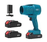 Mini souffleur à feuilles sans fil avec 2 batteries de 3 Ah et chargeur, 5 m³/min, 130 000 tr/min, moteur sans balais, léger et portable, pour terrasse, pelouse, nettoyage de voiture et camping (bleu