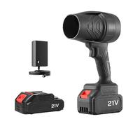 Mini souffleur à feuilles sans fil avec 2 batteries de 3 Ah et chargeur, 5 m³/min, 130 000 tr/min, moteur sans balais, léger et portable, pour terrasse, pelouse, nettoyage de voiture et camping (noir