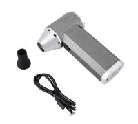 Mini souffleur Sec à Jet Turbo, dépoussiéreur électrique Rechargeable avec Moteur sans balais de 120 000 TR/Min, 3 Vitesses et lumière LED pour Le Nettoyage de l’électronique, du c (Gris et Argent)
