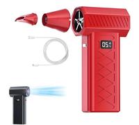 Mini souffleuse à neige turbo pour voiture - 2026 LED - Portable - 130 000 tr/min - 6 vitesses - Dépoussiérage d'air numérique pour un dépoussiérage rapide de la neige et de la poussière (rouge)
