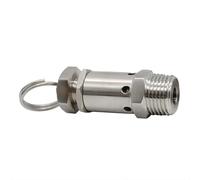 Mini soupape de sécurité à ressort sanitaire en acier inoxydable 304, filetage mâle 1/4" 1/2" BSPT NPT, échappement 1-10 bar, for compresseurs d'air(1/4",BSPT_6 BAR FIXED)