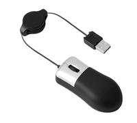 Mini souris de voyage rétractable avec câble USB pour Windows Thinkpad HP Dell Lenovo Sony Asus Acer Tablet PC ordinateur portable Apple Mac Noir et argenté Petite souris optique élégante et portable