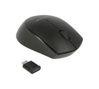 mini - Souris - droitiers et gauchers - optique - 3 boutons - sans fil - 2.4 GHz - récepteur sans fil USB - noir - Pour la vente au détail