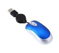 Mini souris filaire de petite taille avec cordon USB rétractable, souris compacte pour petites mains pour PC, ordinateur portable, bureau, maison, école, enfants, filles, garçons, enfants, cadeau bleu