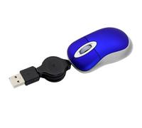 Mini Souris Filaire USB, Petite Souris de Voyage Légère avec Câble Rétractable, Plug & Play 1600 DPI pour Enfants, Petites Mains, pour PC, Ordinateur Portable, Ordinateur de Bureau, Windows (Bleu)